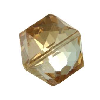 Glasschliff-Perle, 16X14mm, 6-eckig, apricot AB apricot AB