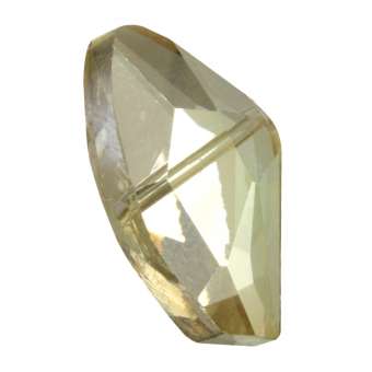Glasschliff-Perle, 23X14mm, asymmertrisch, gold-transparent AB gold-transparent AB