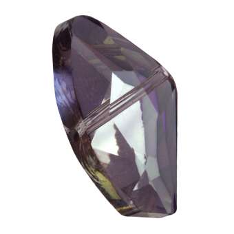 Glasschliff-Perle, 23X14mm, asymmertrisch, dunkel violett AB dunkel violett AB