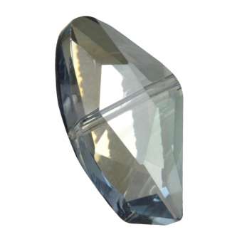 Glasschliff-Perle, 23X14mm, asymmertrisch, hellblau-türkis AB hellblau-türkis AB