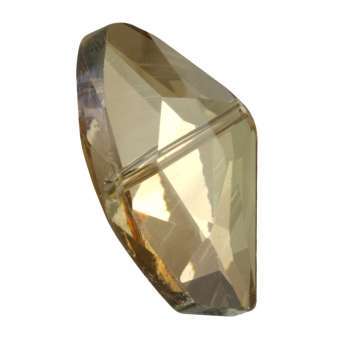 Glasschliff-Perle, 23X14mm, asymmertrisch, braun-beige AB braun-beige AB