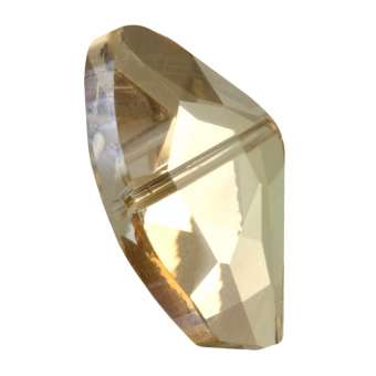 Glasschliff-Perle, 23X14mm, asymmertrisch, apricot AB apricot AB