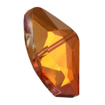 Glasschliff-Perle, 23X14mm, asymmertrisch, honigfarben AB honigfarben AB