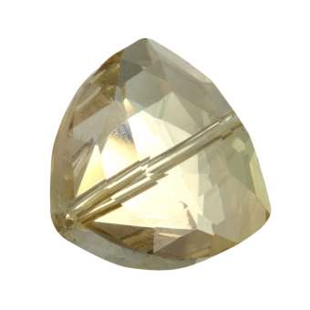 Glasschliff-Perle, 17X17mm, dreieckig, gold-transparent AB gold-transparent AB