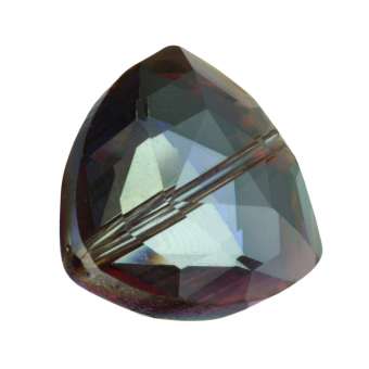 Glasschliff-Perle, 17X17mm, dreieckig, lila AB lila AB