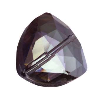 Glasschliff-Perle, 17X17mm, dreieckig, dunkel violett AB dunkel violett AB