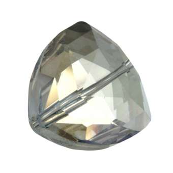 Glasschliff-Perle, 17X17mm, dreieckig, hellblau-türkis AB hellblau-türkis AB