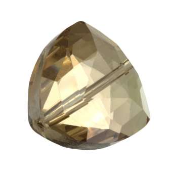 Glasschliff-Perle, 17X17mm, dreieckig, braun-beige AB braun-beige AB