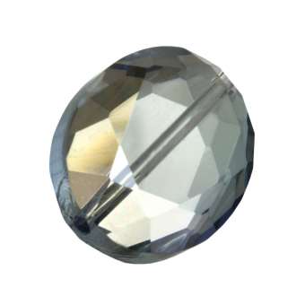 Glasschliff-Perle, 20X16mm, oval, hellblau-türkis AB hellblau-türkis AB