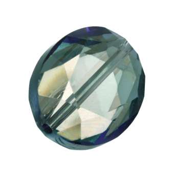 Glasschliff-Perle, 20X16mm, oval, türkis AB türkis AB