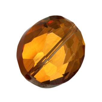 Glasschliff-Perle, 20X16mm, oval, honigfarben AB honigfarben AB