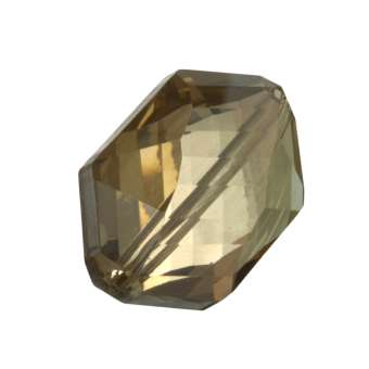 Glasschliff-Perle, 18X12mm, 6-eckig, braun-beige AB braun-beige AB