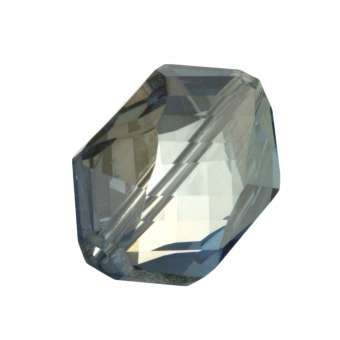 Glasschliff-Perle, 18X12mm, 6-eckig, hellblau-türkis AB hellblau-türkis AB
