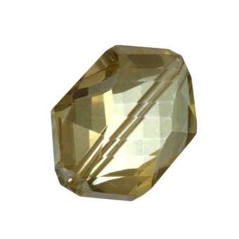 Glasschliff-Perle, 18X12mm, 6-eckig, gold-transparent AB gold-transparent AB