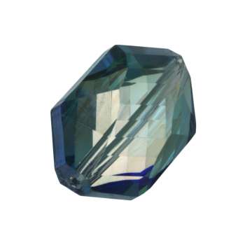 Glasschliff-Perle, 18X12mm, 6-eckig, türkis AB türkis AB