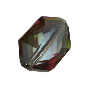 Glasschliff-Perle, 18X12mm, 6-eckig, lila AB lila AB