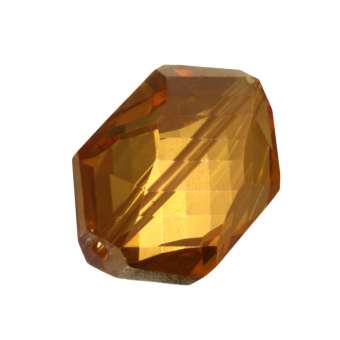 Glasschliff-Perle, 18X12mm, 6-eckig, honigfarben AB honigfarben AB