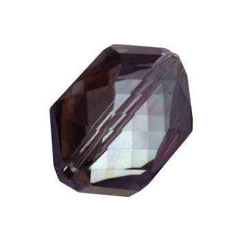 Glasschliff-Perle, 18X12mm, 6-eckig, dunkel violett AB dunkel violett AB