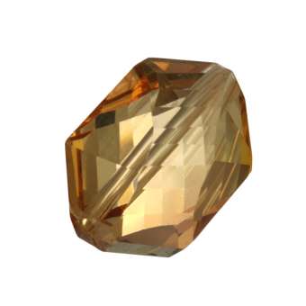 Glasschliff-Perle, 18X12mm, 6-eckig, apricot AB apricot AB