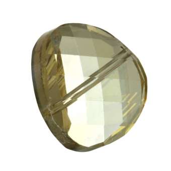 Glasschliff-Perle, 18X18mm, rund, gold-transparent AB gold-transparent AB