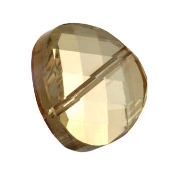 Glasschliff-Perle, 18X18mm, rund, apricot AB apricot AB