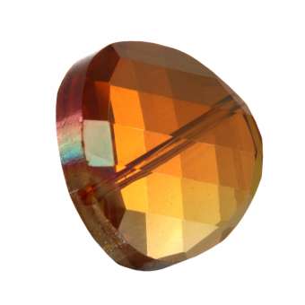Glasschliff-Perle, 18X18mm, rund, honigfarben AB honigfarben AB