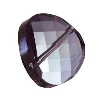 Glasschliff-Perle, 18X18mm, rund, dunkel violett AB dunkel violett AB