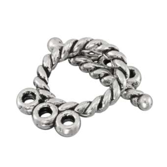 Knebelverschluß, 15X12mm, Metall, silberfarben silberfarben