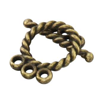 Knebelverschluß, 15X12mm, Metall, bronzefarben bronzefarben