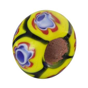Millefiori Großlochperle, 15mm, rund, mehrfarbig mehrfarbig