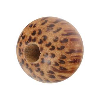 Holzperle (Palmwood), 10mm, rund, hellbraun Palmwood, hellbraun