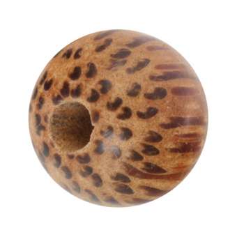 Holzperle (Palmwood), 12mm, rund, hellbraun Palmwood, hellbraun