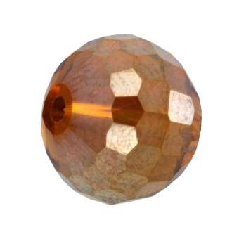 Glasschliffperle, Chessboard, 10mm, honigfarben AB2x honigfarben AB2x