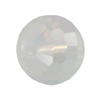 Glasschliffperle, Chessboard, 10mm, weiß opal weiß opal