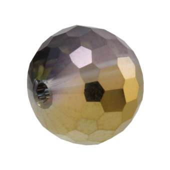 Glasschliffperle, Chessboard, 10mm, transparent-gold AB transparent-gold AB