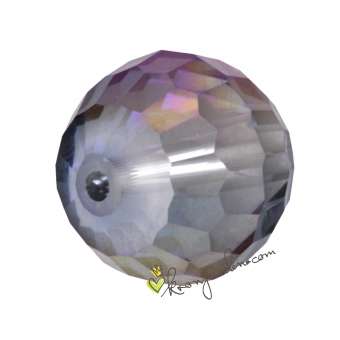 Glasschliffperle, Chessboard, 10mm, lila-türkis metallic lila-türkis metallic