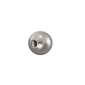 Perle (10Stück), 4,5mm, Metall, rund, silberfarben 4,5 mm