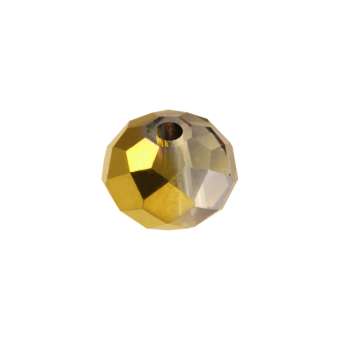Glasschliffperle, briolette, 6X4mm, gold gold