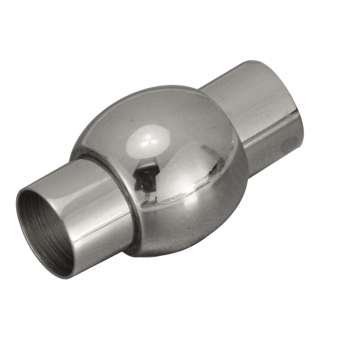 Edelstahlverschluss, 17X9mm, Loch-Ø 6mm, silberfarben 
