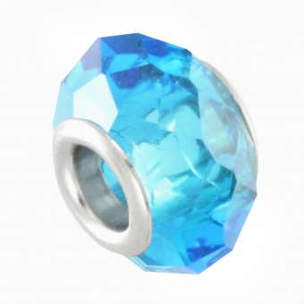 Großlochperle, 14mm, rund, türkis türkis