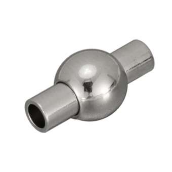Edelstahlverschluss, 16X8mm, Loch-Ø 3mm, silberfarben 