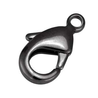 Schmuckkarabiner, 15X9mm, Metall, antik silberfarben antik silberfarben