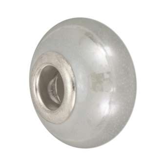 Keramik Großlochperle, 16X11mm, silbergrau silbergrau