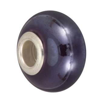 Keramik Großlochperle, 16X11mm, lila farben lila farben