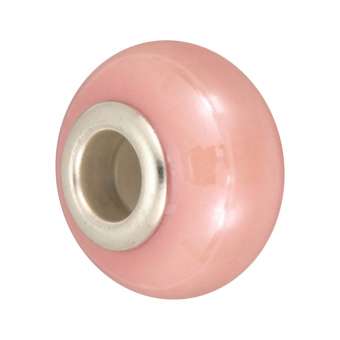 Keramik Großlochperle, 16X11mm, rosa rosa