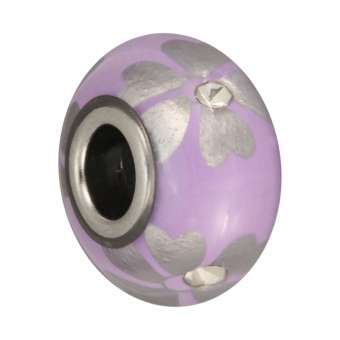 Großlochperle mit Strass, 16X9mm, violett violett