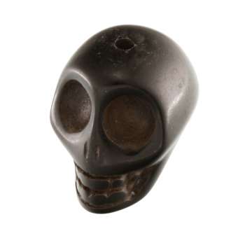 Motivperle, 17X14mm, Totenkopf, dunkelbraun dunkelbraun