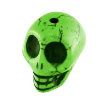 Motivperle, 17X14mm, Totenkopf, grasgrün grasgrün