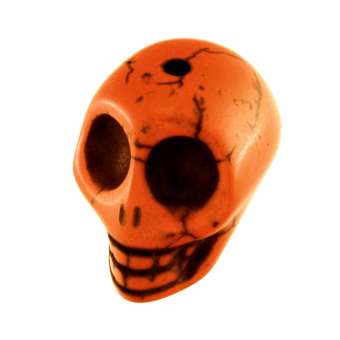 Motivperle, 17X14mm, Totenkopf, orange orange