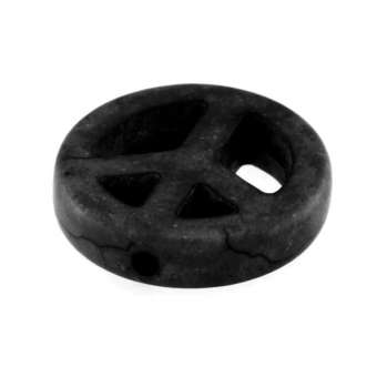 Motivperle, 15mm, Peace, schwarz schwarz